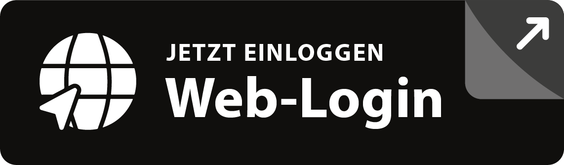 Schaltfläche für Web-Login mit der Aufforderung "Jetzt einloggen" und einem Globus-Symbol, ideal für Benutzeranmeldungen auf Webseiten.